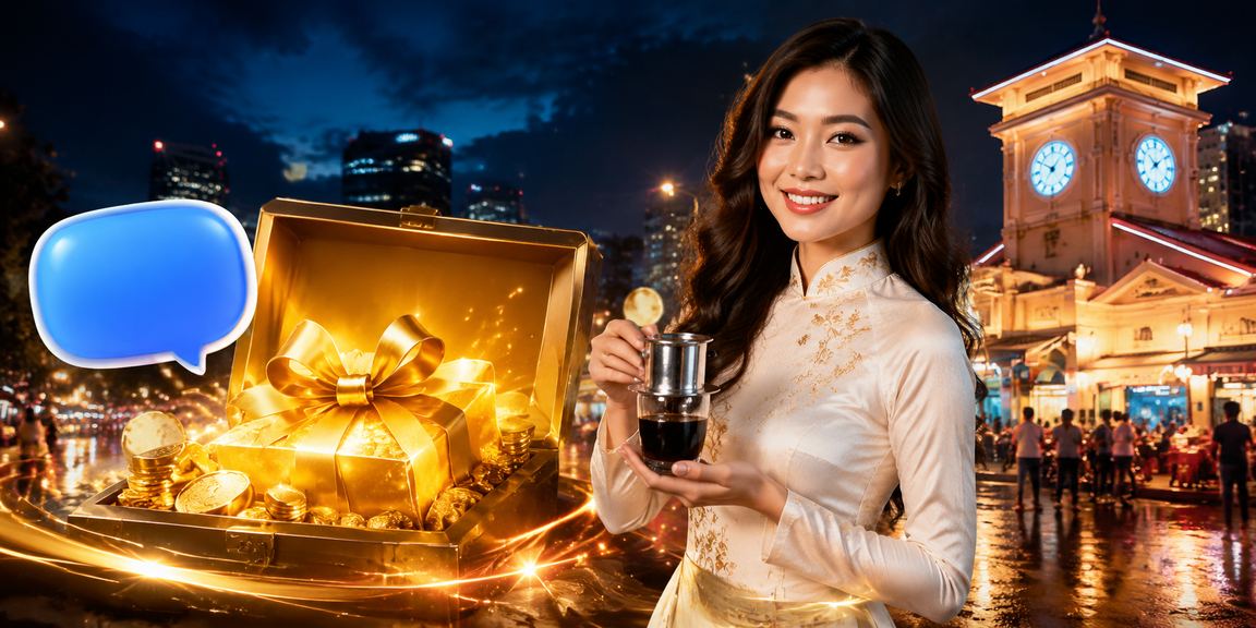 Người dùng TP. Hồ Chí Minh trong quán cà phê nhận thưởng nạp tiền casino và kiểm tra số dư